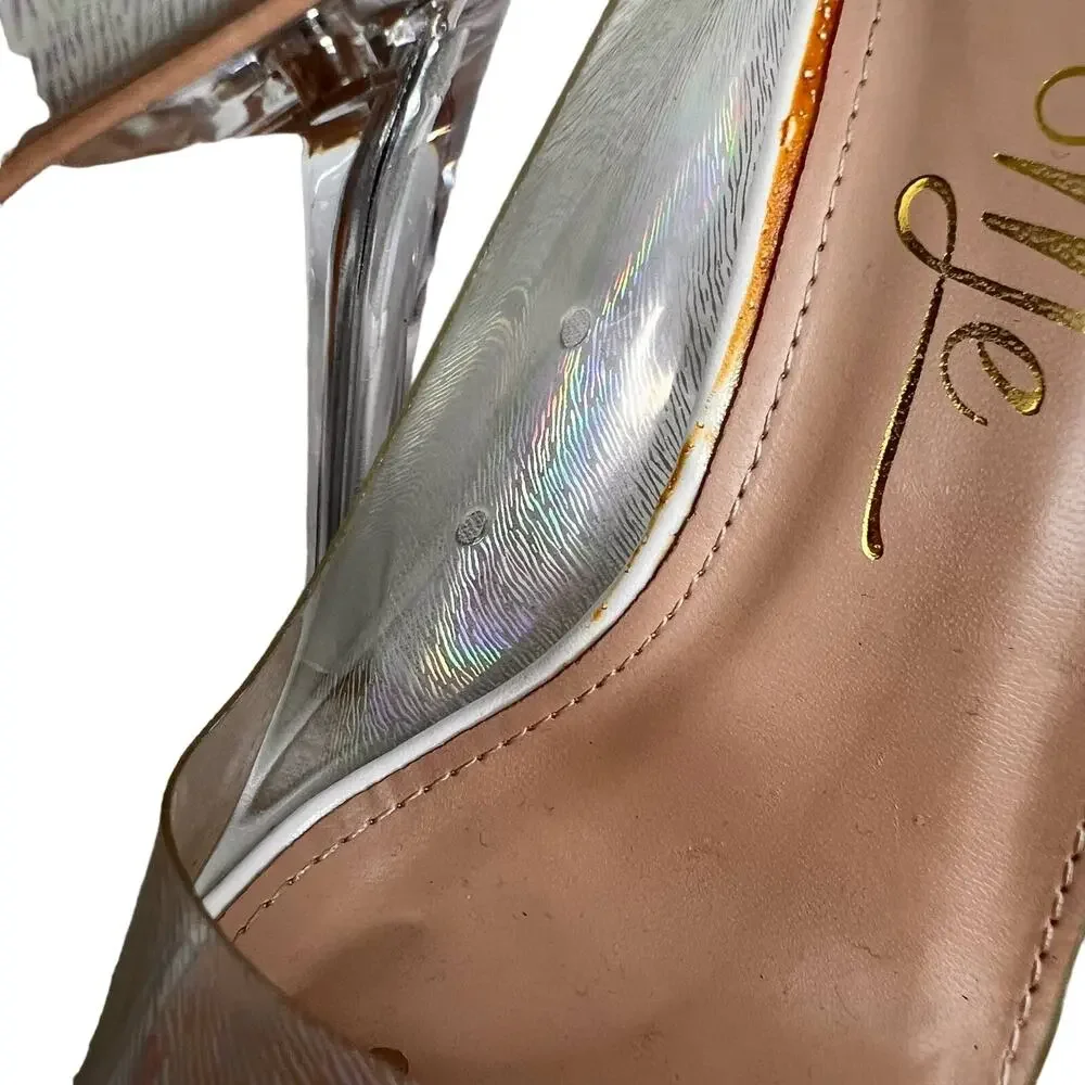Clear Spike Pumps Hologram Heels So Me Iridescent Size 5.5 Fantasia